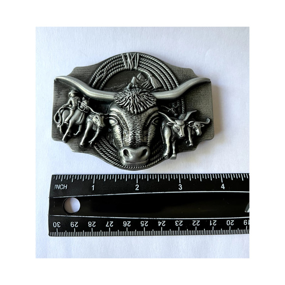 Longhorn Cattle Roundup Western Country Belt Buckle - Picture 2 of 8